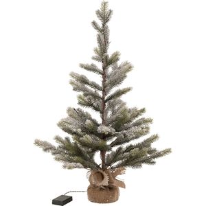 J-Line Kerstboom - jute & kunststof - 81cm - LED lichtjes