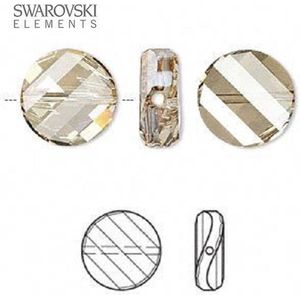 Swarovski Elements, 6 stuks Twist kralen, 14mm, crystal golden shadow (5621)