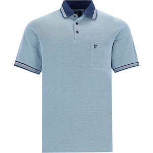 Hajo - Poloshirt Piqué - heren - aqua blauw - gemeleerd - maat XL