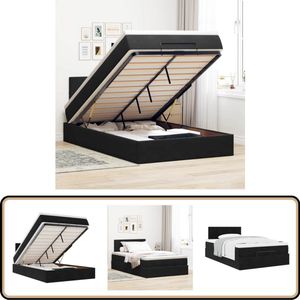 vidaXL Ottoman bed met matras 120x200cm fluweel zwart