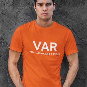 Oranje T-shirt EK WK VAR Vele Alcoholische Rondjes - MAAT XS - Heren Feestkleding & Carnavalskleding