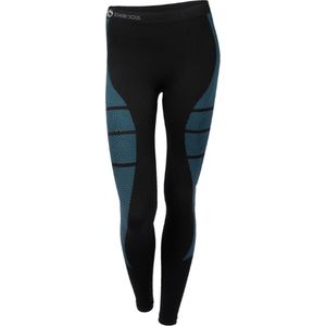 Thermo sportlegging - Seamless - Quick Dry - Zwart-Turquoise - Maat S/M