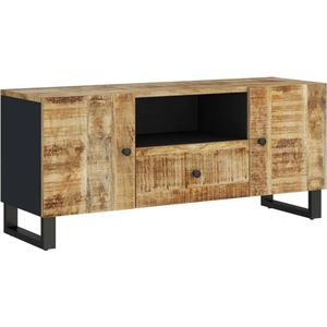 vidaXL-Tv-meubel-105x33,5x46-cm-massief-mangohout-en-bewerkt-hout