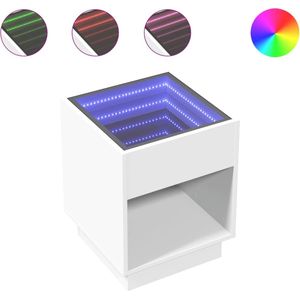vidaXL - Nachtkastje - met - Infinity - LED - 40x40x50 - cm - wit