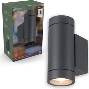LED's Light Up & Down Light Wandlamp - 2x GU10 fitting - IP44 - Antraciet - Model Carpi