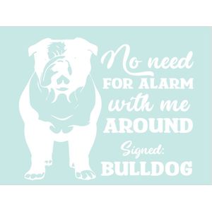 Raam - auto - deur sticker no need for alarm - dog - hond -