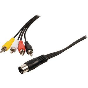OKS DIN 5-pins (m) - 4x Tulp (m) kabel - 1 meter