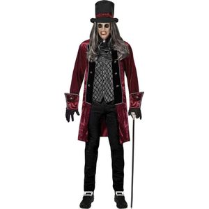 Widmann - Vampier & Dracula Kostuum - Victoriaanse Vampier Grijsbrecht - Man - Rood - Medium - Halloween - Verkleedkleding