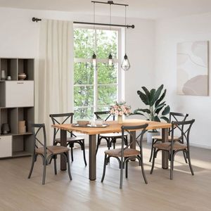 vidaXL Eettafel - Rechthoekig - 180x120x74 cm - Massief eikenhout Eettafel - Eettafels - Eetkamertafel - Keukentafel
