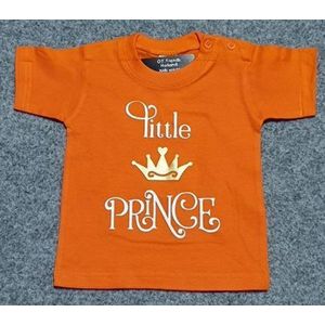 Baby shirt koningsdag met opdruk little prince maat 92