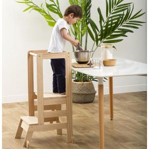 Houten Leertoren - Keukenhulp - Keukentoren Voor Peuters - Hout - Tot 150 kg