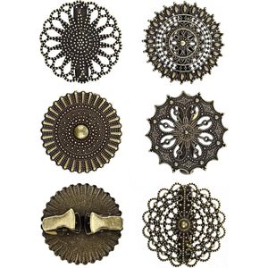 5 Stijlen Vintage Cardigan Clips Set - Bloemen & Rond Design