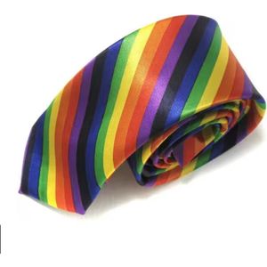 Scoby - Feestelijke Regenboog Stropdas - Smalle Skinny Stropdas - 5 cm Breed - 145 cm Lang - Kleurrijke Print - Regenboog Design - Rainbow Tie