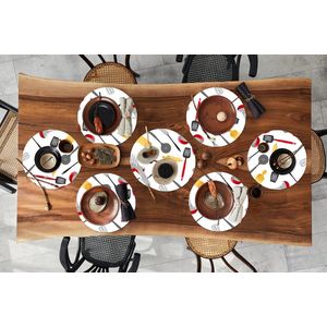 Ronde placemats - Onderlegger - Placemats rond - Patronen - Keukengerei - Spatel - Deegroller - 10 stuks