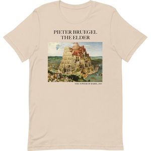 Pieter Bruegel the Elder 'De Toren van Babel' (""The Tower of Babel"") Beroemd Schilderij T-Shirt | Unisex Klassiek Kunst T-shirt | Soft Cream | L