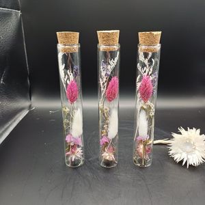 Droogbloemen in 3 reageerbuisjes - decoratie - woondecoratie - cadeau - fleurig - bloemstuk - interieur - wonen