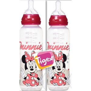 Tigex | babyfles set van 2 | 2 x 330 ml | Disney MINNIE | 6m+ | KORTING | 6+ m