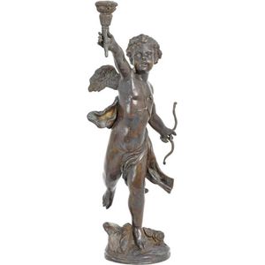 Kandelaar - cupido - brons - 53 cm hoog