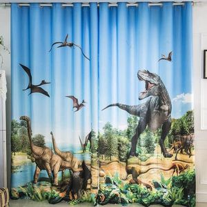 Gordijn - Dinosaurus - kant en klaar - verduisterend - één geheel - 150x150 cm