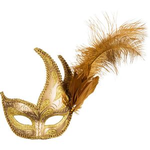 Boland - Oogmasker Venice prezioso goud Goud - Volwassenen - Burlesque - 20's - Roaring Twenties