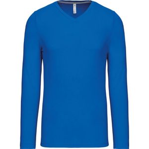 Kariban T-shirt V-hals lange mouwen K358 - Light Royal Blue - XL