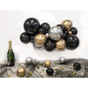 DIY Organic ballon slinger - Ballonnen slinger - zwart, zilver, goud - 2m