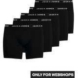 Jack & Jones Plus Size Boxershorts Heren JACHUEY 5-Pack Zwart - Maat 5XL