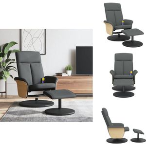 vidaXL Massagestoel - Massagestoelen - Massage Fauteuil - Fauteuil - Massagestoel verstelbaar met voetenbank stof donkergrijs