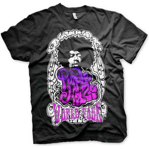 Jimi Hendrix Unisex Tshirt -5XL- Purple Haze World Tour Zwart