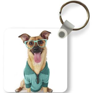 Sleutelhanger - Uitdeelcadeautjes - Hond - Bril - Shirt - Hipster - Plastic