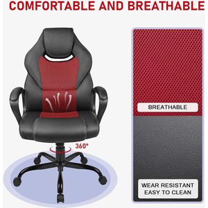 bureaustoel ,Gamingstoel ,verstelbare werkstoel, hoogteverstelling, kantelfunctie, voor gamers, thuis ,kantoor