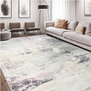 Vloerkleed Abstract - Modern Laagpolig Tapijt voor Woonkamer en Slaapkamer - Zacht Antislip Vloermat voor Eetkamer en Huisdecoratie - Crème (Grijs/Multi) - 200 x 300 cm