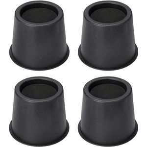 Ronde meubelverhogingen - verhogen bedden tafels - duurzaam - set van 4 - plastic - zwart - 75 cm