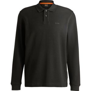 BOSS - Petempestolong Long Sleeve Polo Zwart - Regular-fit - Heren Poloshirt Maat XXL