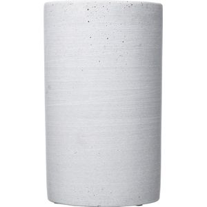 Vaas S van polystone, lichtgrijs, puristische beton-look, decoratieve vaas in moderne look, hoge tafeldecoratie, exclusief woonaccessoire (H / B / D: 20 x 12 x 12 cm, lichtgrijs