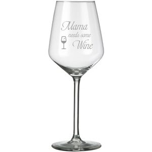Moederdag - Moederdag cadeau - speciaal voor mama - uniek cadeau - cadeau van glas - glas met gravering - zandstraal gravering - wijnglas voor moeder - wijntje