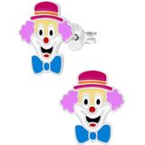 Oorbellen meisje | Zilveren kinder oorbellen | Zilveren oorstekers, vrolijke clown