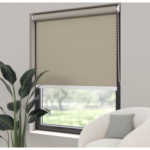 Dutchblinds Rolgordijn - verduisterend - Sand - 145x190cm - Raamdecoratie op maat