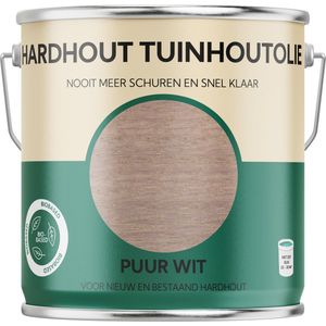Hardhout Tuinhoutolie - puur wit - hardhout olie - biobased - 2.5 liter