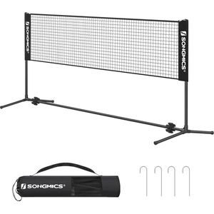 Badmintonnet, tennisnet, in hoogte verstelbaar, set bestaande uit net, stevig ijzeren frame en transporttas