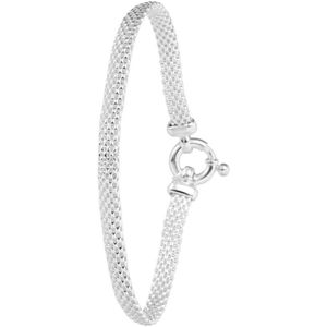 Lucardi Dames Armband - Echt Zilver - Armband - Cadeau - 19 cm - Zilverkleurig