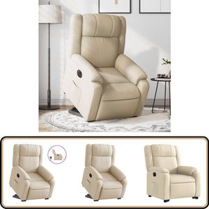 vidaXL Sta-op-stoel elektrisch verstelbaar crème Elektrische Sta-op-stoel - Sta-opstoel - Fauteuils - Elektrische Fauteuil - Comfortstoelen