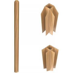 Vente-unique Hoekpaal voor werkplaatsraam van gepoedercoat aluminium 130 cm, licht naturel - BAYVIEW