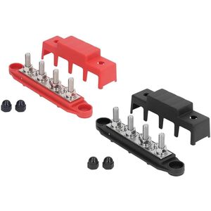 Stroomverdeling Blok DC 48V 250A 4 Terminal Busbar met Messing Bord voor Auto Voertuig Boot - Set van 2