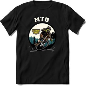 MTB | TSK Studio Mountainbike kleding Sport T-Shirt | Grijs | Heren / Dames | Perfect MTB Verjaardag Cadeau Shirt Maat M