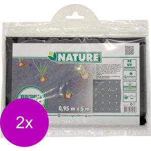 Nature Kweekfolie Kleine Groenten - Groeifolie Gronddoek - 2 x 0.95x5 m Zwart Anti-Uv
