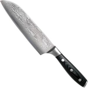 Eden Classic Damast Santoku 18 cm Keukenmes EQ2030-318 Japans Koksmes voor Snijden, Scheppen en Pletten, Damaststaal