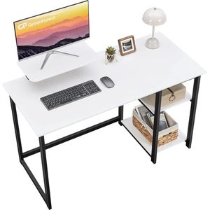 Bureau - Computer thuisbureau met display stand en flip plank - 100cm moderne eenvoudige schrijfstudie PC werkbank,wit