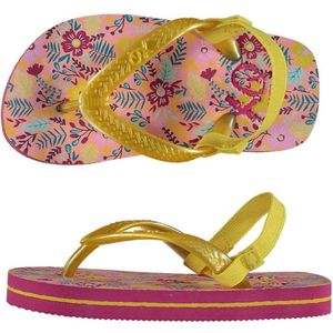 Xq Footwear Teenslippers Meisjes Roze/geel Maat 19-20