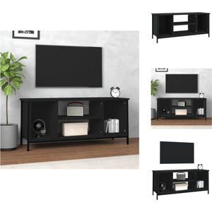 vidaXL TV-meubel Staal - 102x35x45 cm - Zwart - Kast